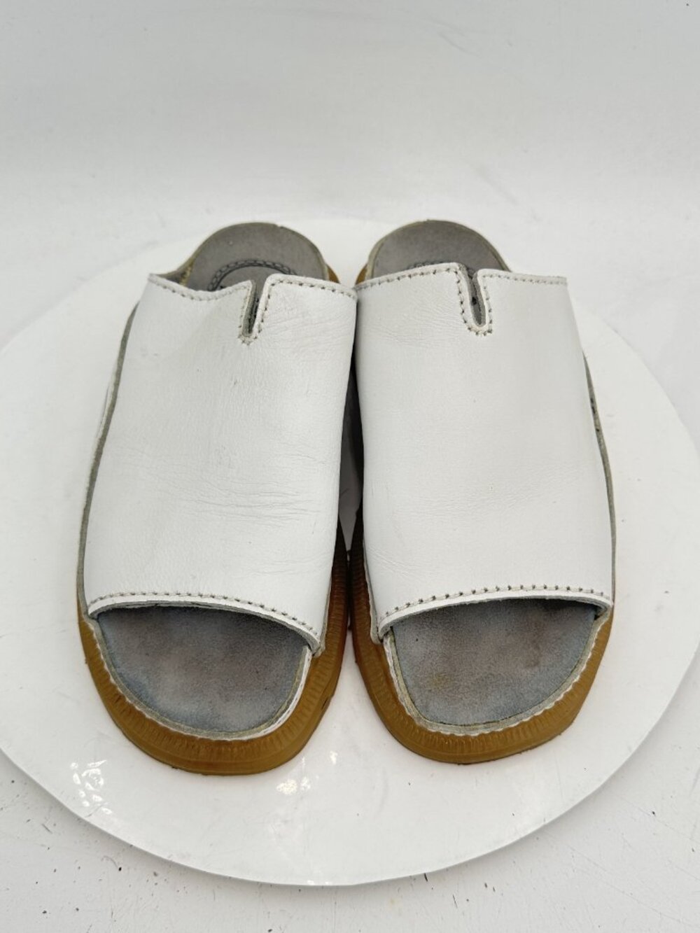 Dr Marten’s Women Size 5 England White Leather Slide Mules Sandal - Picture 9 of 11